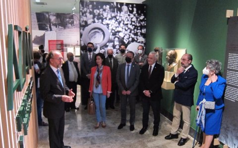 Lambán inaugurates an exhibition on Azaña, of which he underlines his commitment "to harmony and agreement" | Europapress